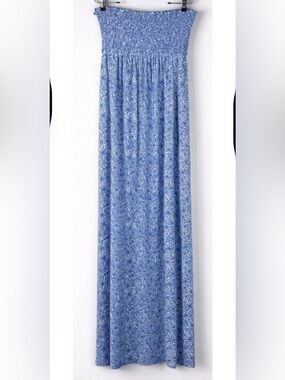 Juicy Couture Strapless Maxi Dress Blue White Floral Beach Vacation Women’s M